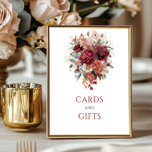 Poster Cartes et cadeaux de fleurs d'automne en eucalyptu