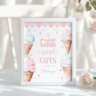 Poster Cartes et cadeaux de glace anniversaire pastel
