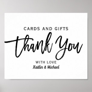 Poster Cartes et cadeaux de mariage 8x10 Typographie   No