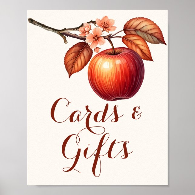 Poster Cartes et cadeaux de mariage de pomme d'automne Af (Devant)