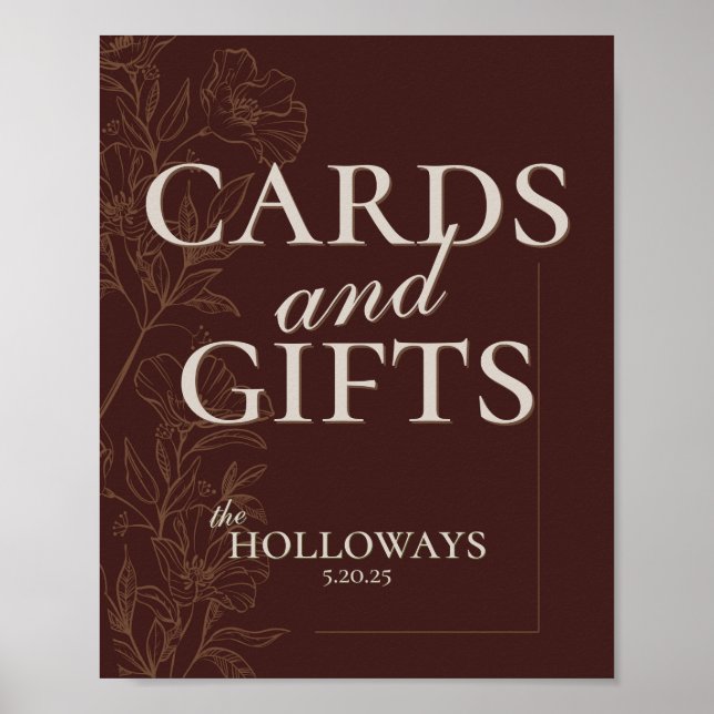 Poster Cartes et cadeaux de mariage et de fête prénuptial (Devant)