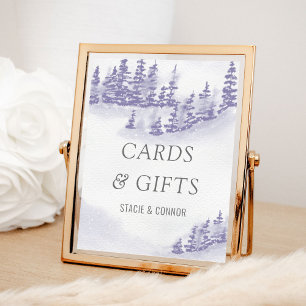 Poster Cartes et cadeaux de mariage hivernal aquarelle la
