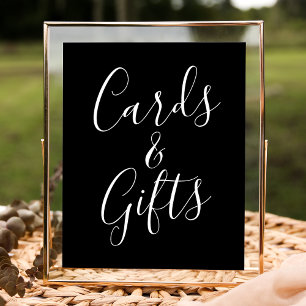 Poster Cartes et cadeaux de mariage noir à l'écriture ten