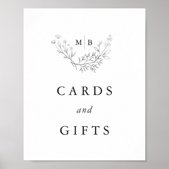 Poster Cartes et cadeaux de mariage pour monogrammes form (Devant)
