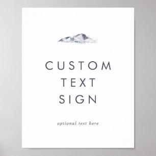 Poster Cartes et cadeaux de montagne simples Signe texte