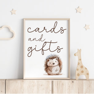 Poster Cartes Et Cadeaux De Naissance Hérisson Mignon Béb
