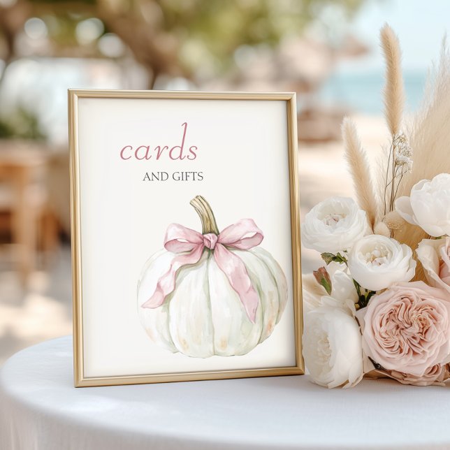 Poster Cartes et cadeaux de petite Citrouille rose blanch (Créateur téléchargé)