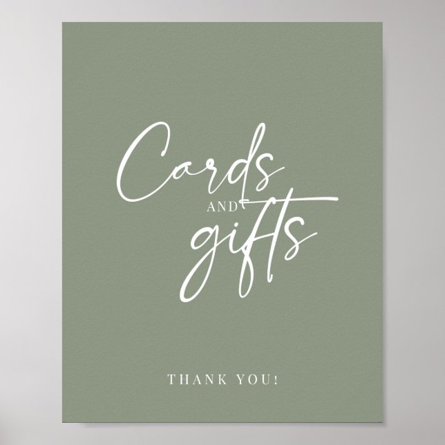 Poster Cartes et cadeaux de saumons verts minimalistes mo (Devant)