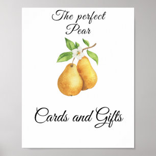 Poster Cartes et cadeaux de shower de mariage à la poire