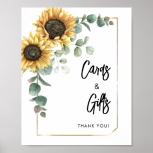Poster Cartes et cadeaux de tournesol Eucalyptus Fête des
