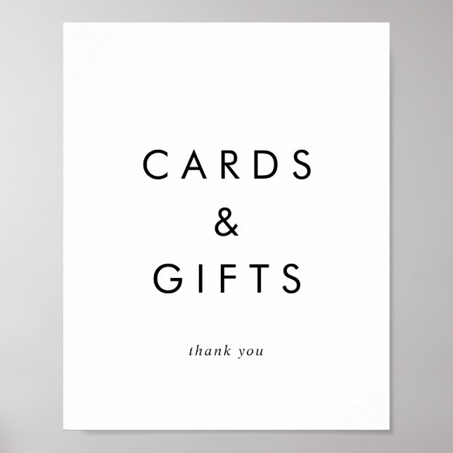 Poster Cartes et cadeaux de typographie chic enseigne (Devant)