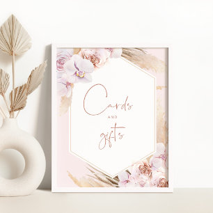 Poster Cartes et cadeaux d'herbe de pampa Boho