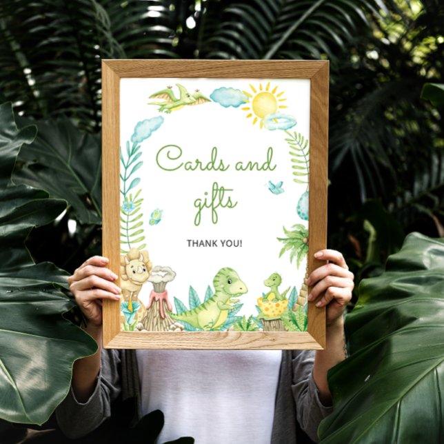 Poster Cartes et cadeaux Dinosaures Couleur Aquarelle (Créateur téléchargé)