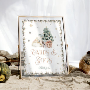 Poster Cartes et cadeaux d'ours polaires mignons d'hiver