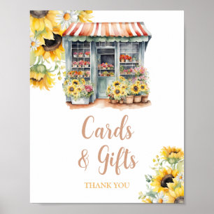 Poster Cartes Et Cadeaux Du Marché De Sunflowers