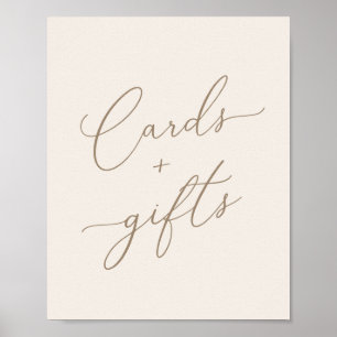 Poster Cartes et cadeaux élégants en ivoire et en or