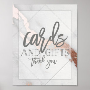 POSTER CARTES ET CADEAUX EN MARBRE ET MÉTALLIQUE