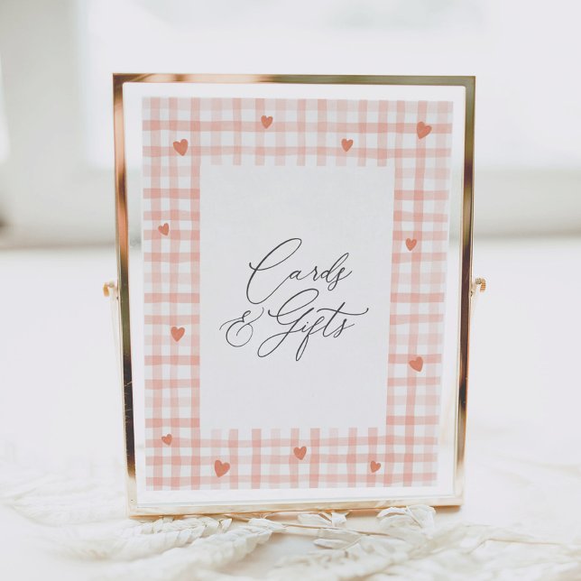 Poster Cartes et cadeaux En vichy Baby shower (Créateur téléchargé)