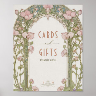Poster Cartes et Cadeaux Enseigne Art Nouveau Vintage