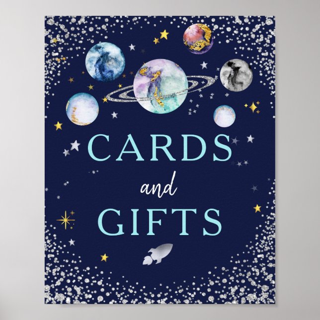 Poster Cartes Et Cadeaux Espace Galaxy Fête d'Anniversair (Devant)