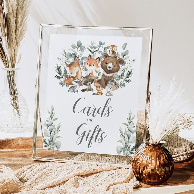 Poster Cartes et cadeaux Eucalyptus Woodland Bébé Animaux (Créateur téléchargé)