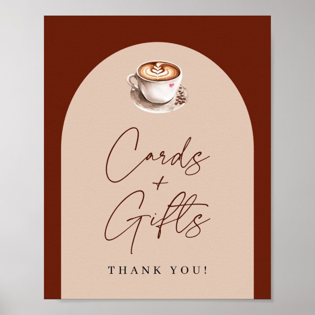 Poster Cartes et cadeaux Fête des mariées café (Devant)