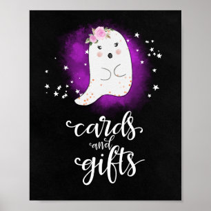 Poster Cartes et Cadeaux Fête Prénatale Fille Halloween B