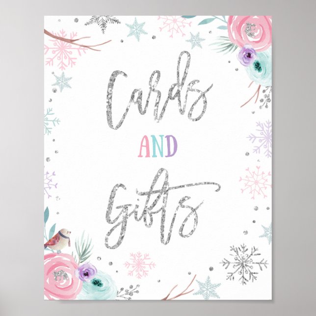 Poster Cartes et cadeaux Fille des Anniversaires d'hiver (Devant)