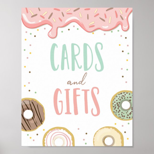 Poster Cartes et cadeaux Fille Rose Donut Signal d'annive (Devant)