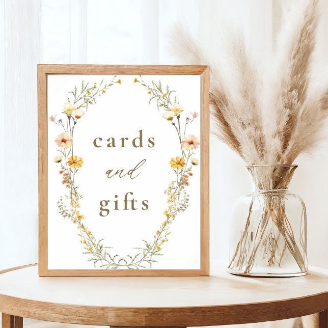 Poster Cartes et cadeaux Fleur sauvage Jaunes Élégants (Créateur téléchargé)