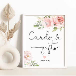 Poster Cartes et cadeaux floraux rose