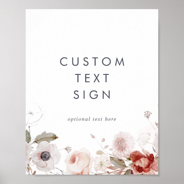 Poster Cartes et cadeaux floraux simples Signe texte pers (Devant)
