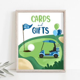 Poster Cartes et cadeaux Golf Par Tee Boy Signal d'annive