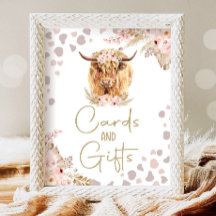 Cartes et cadeaux Highlander Cow Boho Farm Anniver