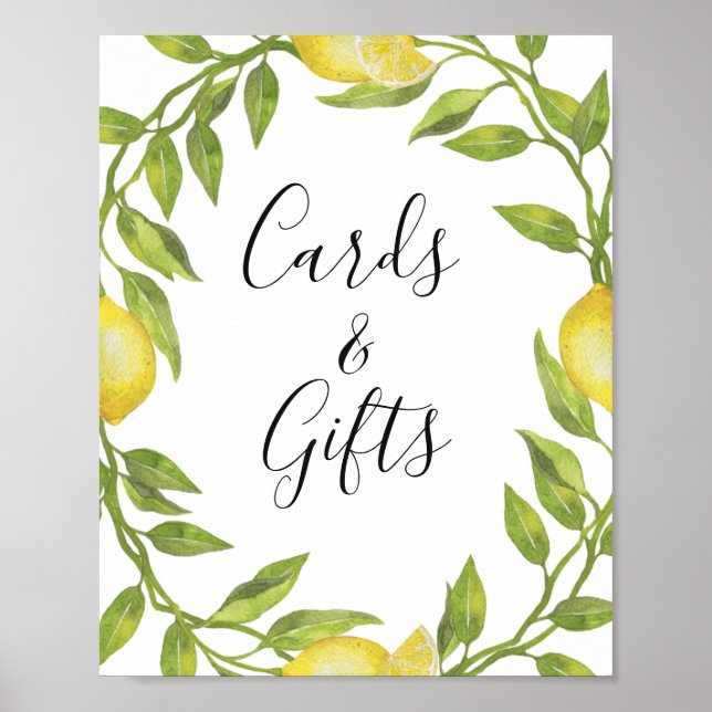 Poster Cartes et cadeaux Lemons Fleur et Verdure (Devant)
