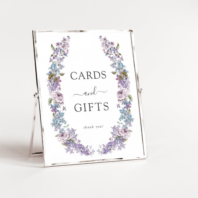 Poster Cartes et cadeaux Lilac élégants (Elegant Lilac Cards and Gifts Poster by Painted Paperie
)