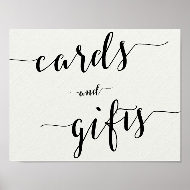 Poster Cartes Et Cadeaux Mariage Calligraphie 11x8.5 (Devant)
