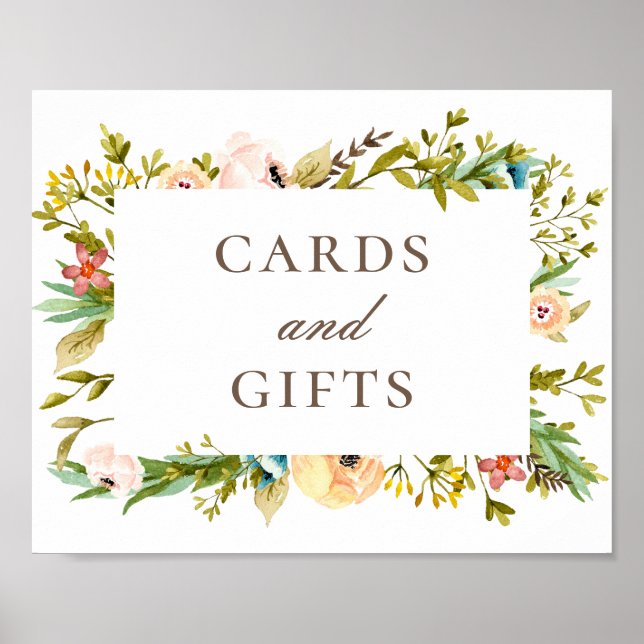 Poster Cartes et cadeaux. Mariage de jardin fleuri verdoy (Devant)