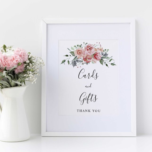 Poster Cartes et cadeaux Mariage de script rose rose pâle (Créateur téléchargé)