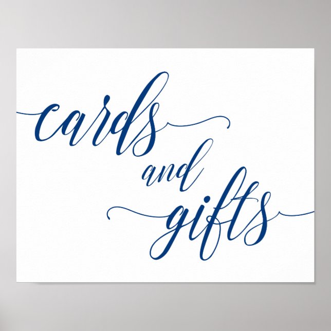 Poster Cartes et cadeaux Mariage Signal bleu Marine Calli (Devant)