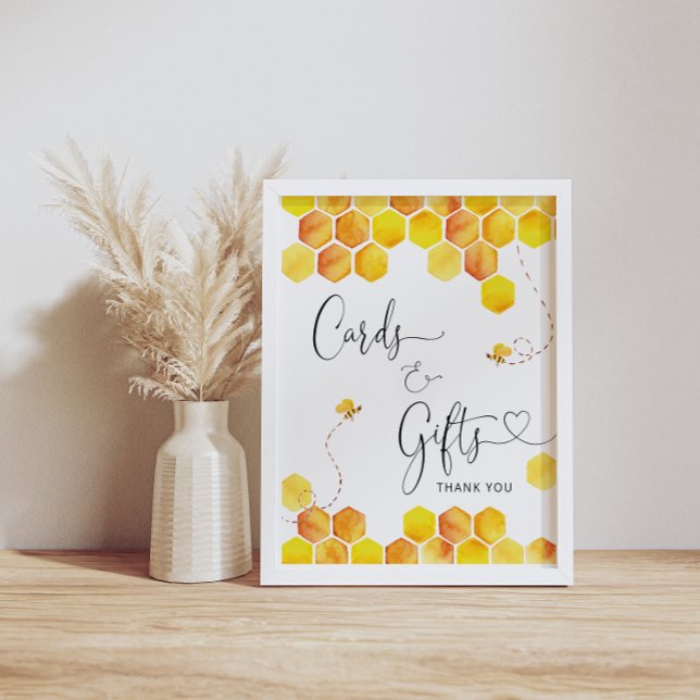 Poster Cartes et cadeaux Miel Baby shower abeille (Créateur téléchargé)