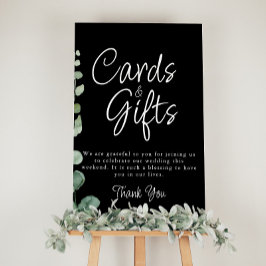 Poster Cartes et cadeaux minimalistes Eucalyptus Black