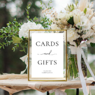 Poster Cartes et cadeaux minimalistes noirs et blancs