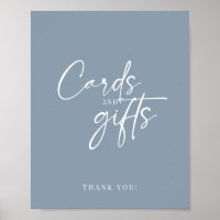 Cartes et cadeaux minimaux Dusty Blue Modern Scrip