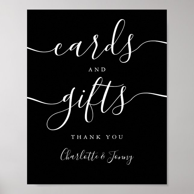 Poster Cartes Et Cadeaux Noir Et Blanc (Devant)