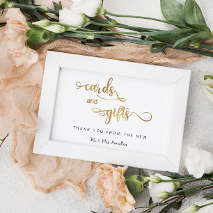 Poster Cartes et cadeaux or 8x10 Mariage moderne Signal