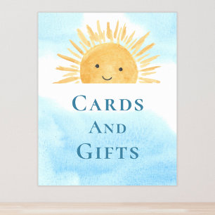 Poster Cartes Et Cadeaux Panneau Baby shower À Thème Sole