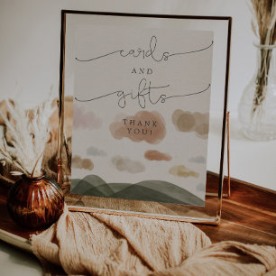 Poster Cartes Et Cadeaux Panneau Boho Baby shower Woodlan