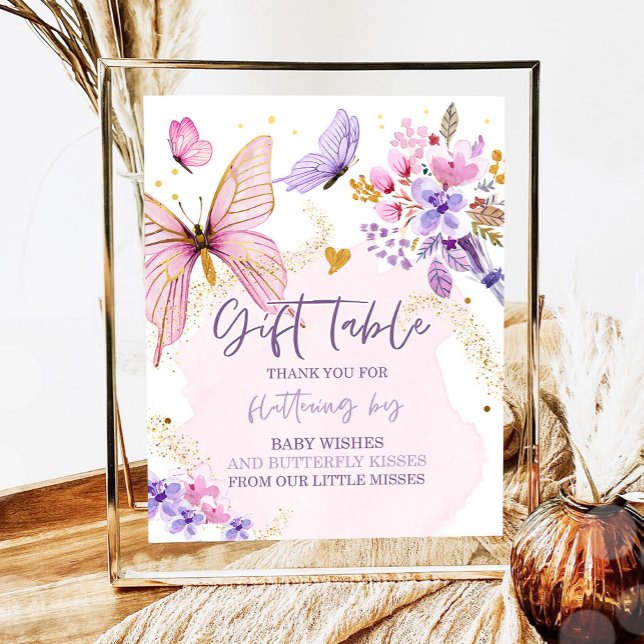 Poster Cartes et cadeaux Papillon Baby shower de jardin (Créateur téléchargé)