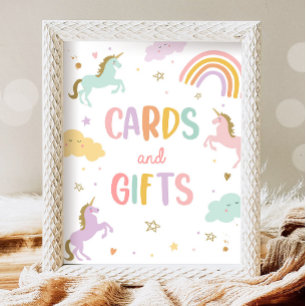 Poster Cartes et cadeaux Pastel Rainbow Girl Anniversaire
